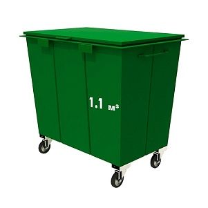 Контейнер металлический для мусора объём 1,1 м3 (евроформа)